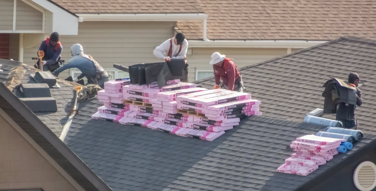 Roofer at work